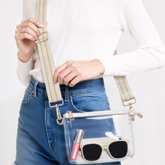 Clear Crossbody Bag with Zipper Closure - Picture 2 of 5